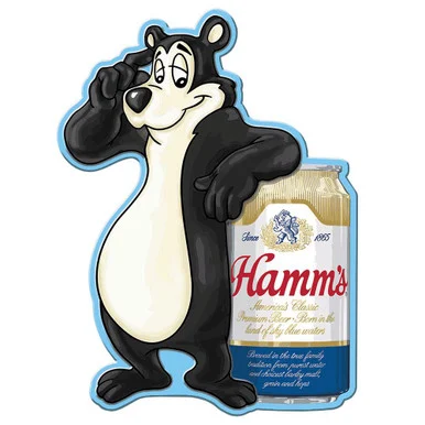 Hamm's Beer with Bear Cutout Metal Sign - Desperate Enterprises