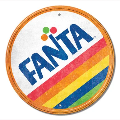Fanta Round Metal Sign - Desperate Enterprises
