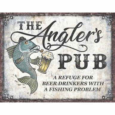 ANGLER'S PUB METAL SIGN (2674) - Desperate Enterprises