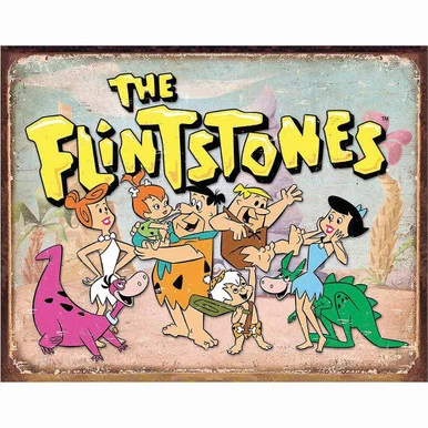 Flintstones Family Retro Metal Sign (1853) - Desperate Enterprises