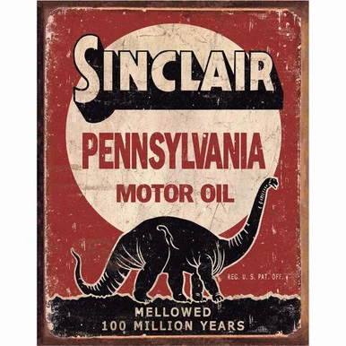 Sinclair Million Years Metal Sign (1741) - Desperate Enterprises