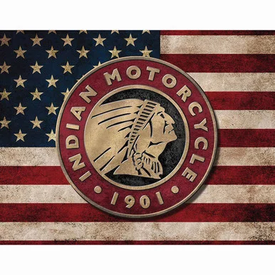 Indian Motorcycle Flag Metal Sign (2520) - Desperate Enterprises