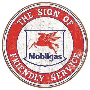 Mobil Friendly Service Metal Sign (2025) - Desperate Enterprises