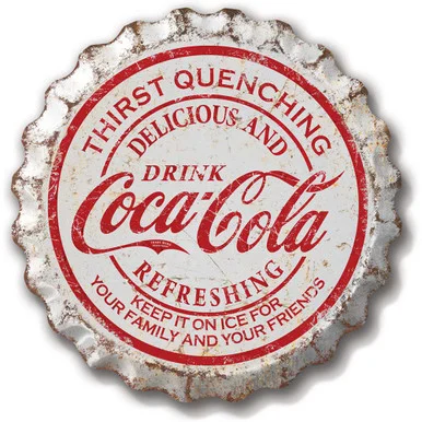 Coca Cola Weathered Bottle Cap Metal Sign Desperate (BC2130) - Desperate Enterprises