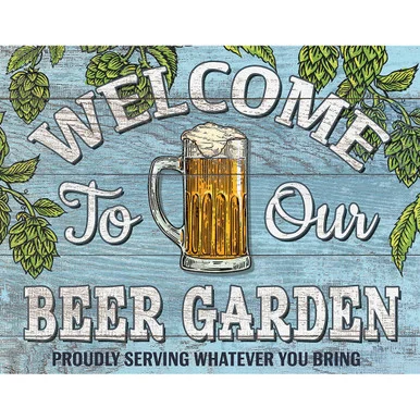 Welcome to our Beer Garden Metal Sign 2706 - Desperate Enterprises