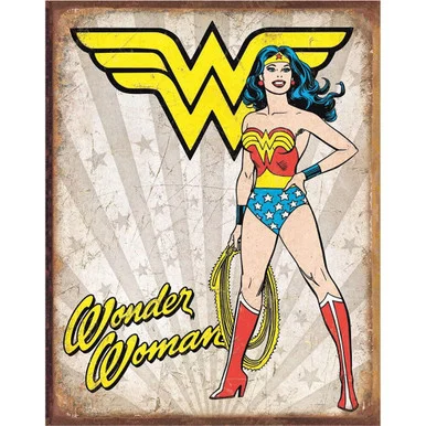 Wonder Woman Heroic Metal Sign 2085 - Desperate Enterprises