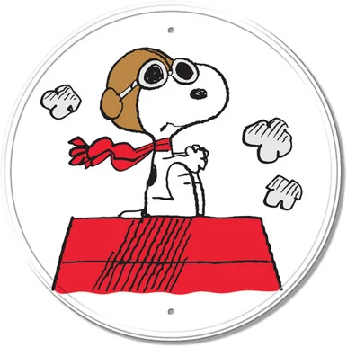 Round Snoopy Baron Metal Sign 2722 - Desperate Enterprises