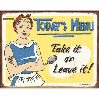 Today's Menu Metal Sign 1654 - Desperate Enterprises