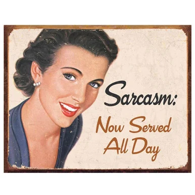 Sarcasm Metal Sign 1717 - Desperate Enterprises