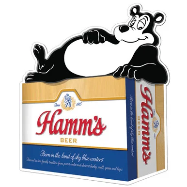 Hamms Bear Metal Sign LGHAMMS - Desperate Enterprises