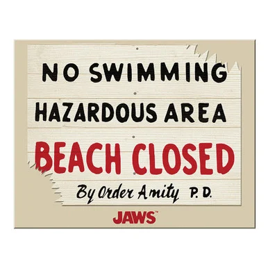 Jaws No Swimming Metal Sign 2727 - Desperate Enterprises