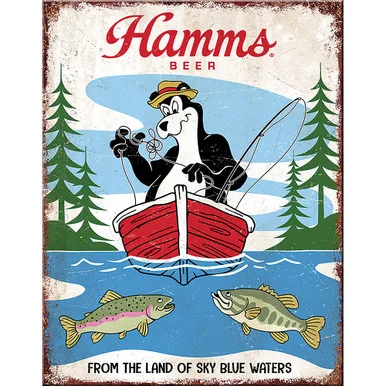 Hamms Fishing Metal Sign 2949 - Desperate Enterprises