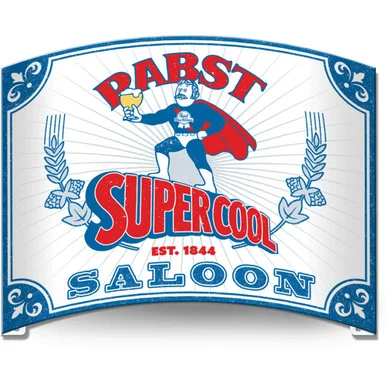 Pabst Super Cool Rolled Metal Sign Desperate Enterprises (R109)