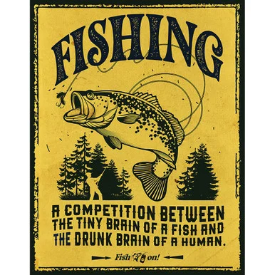Fish On Metal Sign Desperate Enterprises (2656)
