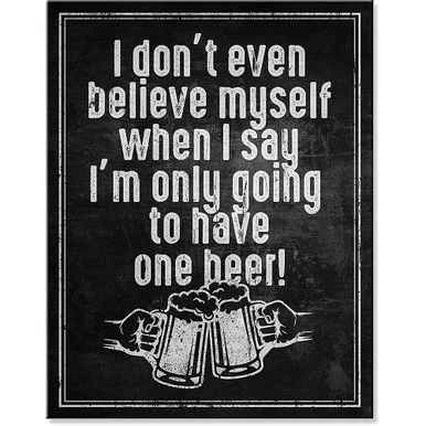 One Beer Metal Sign Desperate Enterprises (2686)