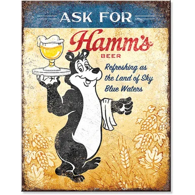 Ask for Hamm's Metal Sign Desperate Enterprises (2950)