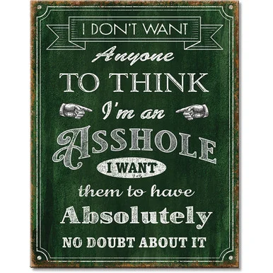 A-Hole Metal Sign Desperate Enterprises (3001)