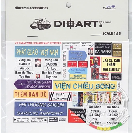 DioArt 008 1/35 Modern Vietnam War (Road and Commercial Signage/U.S.& Vietnam.) - Scenics & Diorama