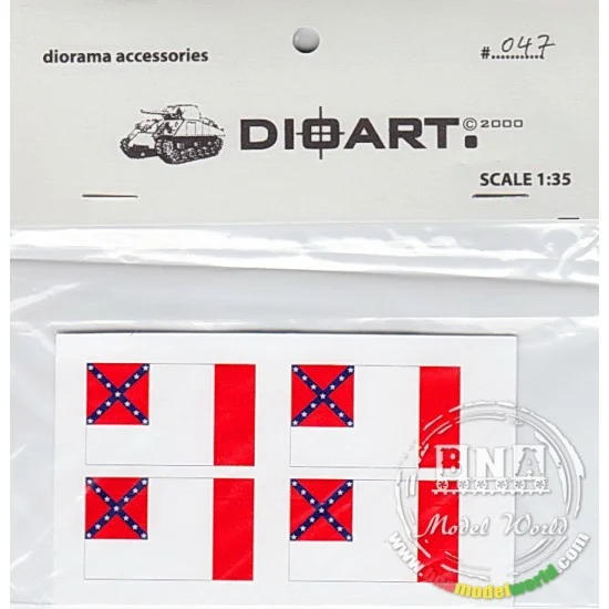 DioArt 047 1/35 Civil War - 8 Flags (Confederate) printed double sided on paper