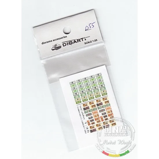 DioArt 055 1/35 WWII US. and German Currency (Dollars, Reichsmarks) x2sheets - Scenics & Diorama
