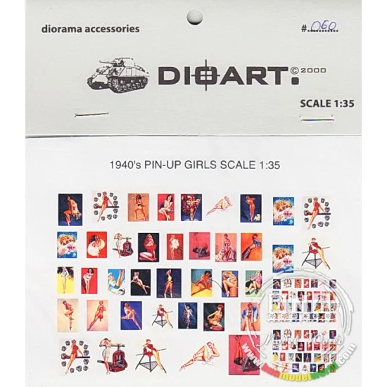 DioArt 060 1/35 WWII US. Pin-up Girl Posters and Cards (Colour) 1937-1945 x2sheets