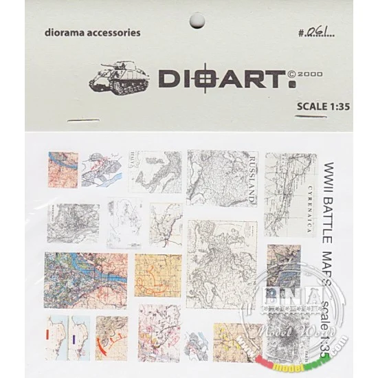 DioArt 061 1/35 WWII Battle Maps, Eastern Front x2sheets - Scenics & Diorama