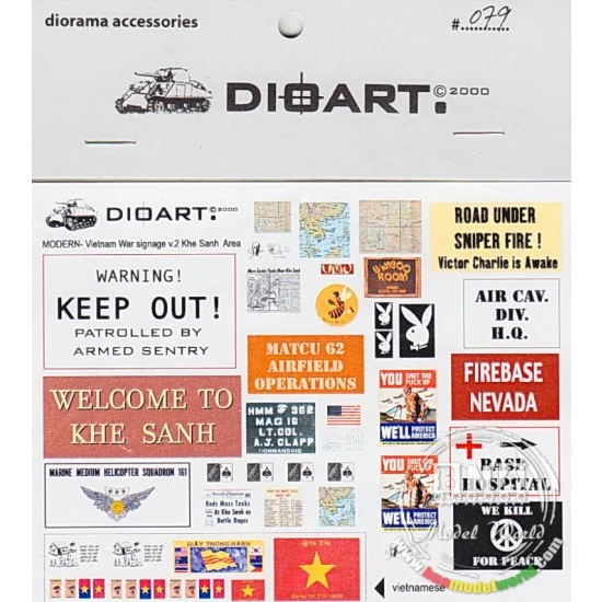 DioArt 079 1/35 Modern Vietnam War Signage/Khe Sanh Area - Scenics & Diorama