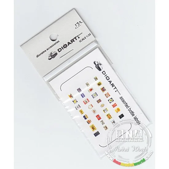 DioArt 132 1/35 Modern Bottle Labels (beer,whisky,vodka) - Scenics & Diorama