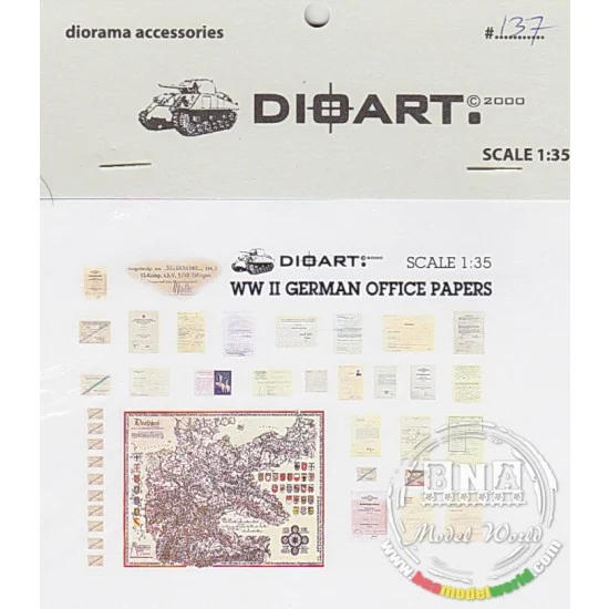 DioArt 137 1/35 WWII German Office Papers (Official Documents, Passes) - Scenics & Diorama