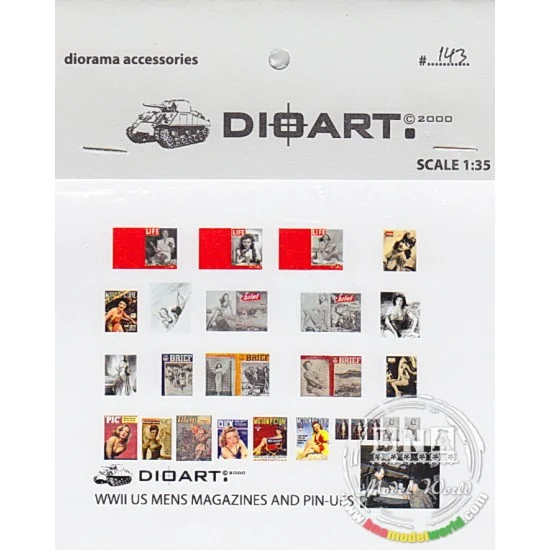 DioArt 143 1/35 WWII US Mens Magazines and Pin-ups