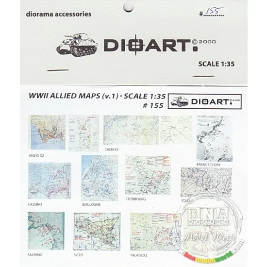 DioArt 155 1/35 WWII Allied Maps (ETO) v.1 - Scenics & Diorama