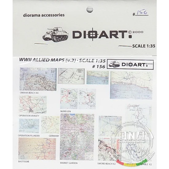 DioArt 156 1/35 WWII Allied Maps (ETO) v.2 - Scenics & Diorama
