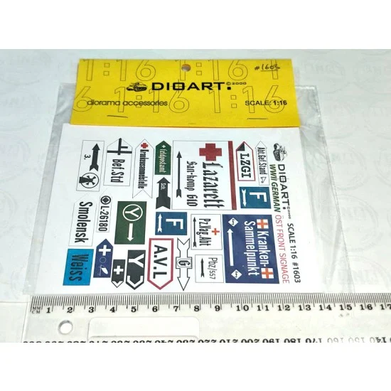 DioArt 1603 1/16 WWII Eastern Front German Signage (x1 sheet, card) - Scenics & Diorama