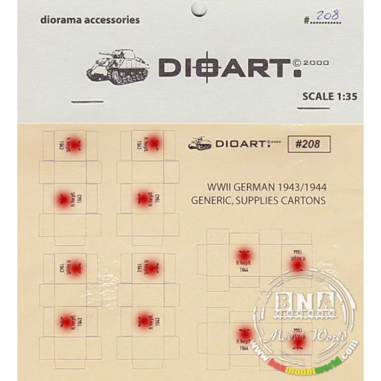 DioArt 208 1/35 WWII German Generic. Supplies Cartons - Scenics & Diorama