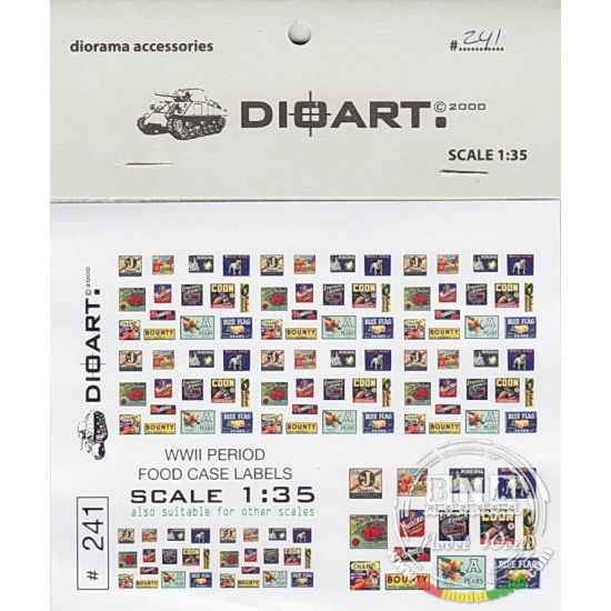 DioArt 241 1/35 WWII Food Crate labels - Scenics & Diorama