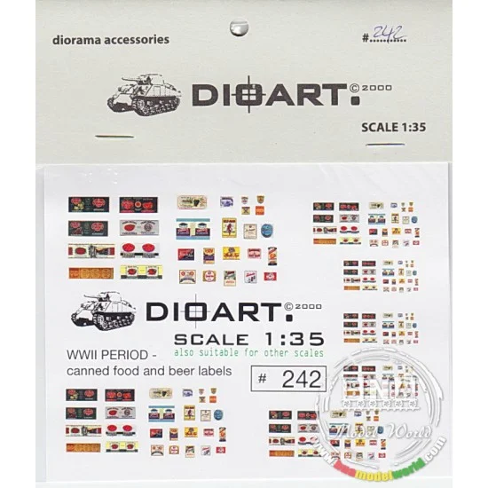 DioArt 242 1/35 WWII Canned Food and Beer Labels - Scenics & Diorama