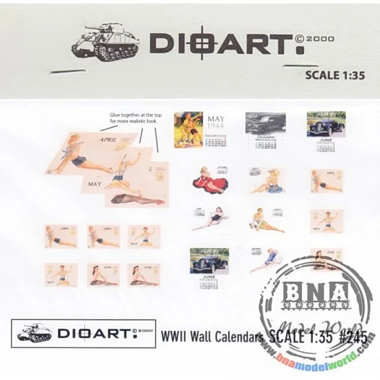 DioArt 245 1/35 WWII Wall Calendars (full colour, bond) - Scenics & Diorama
