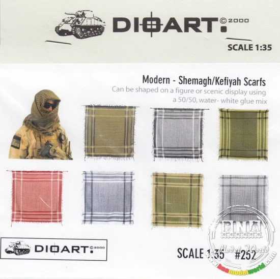 DioArt 252 1/35 Modern Shemagh/Keffiyeh Scarves in Various Colours (Full Colour) - Model Figures