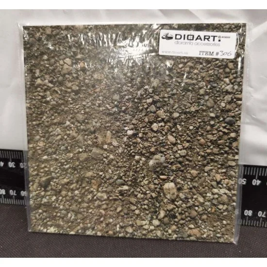 DioArt 306 1/35 Sci-Fi - Dry rocky ground - 2D printed 15.5cmx15.5cm 3mm thick base (1 pvc sheet)