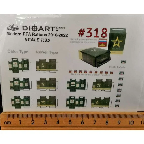 DioArt 318 1/35 Modern Russian Federation Army Rations 2010-2022 (full colour x2 sheets bond)
