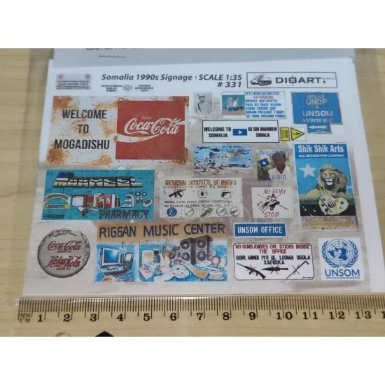 DioArt 331 1/35 Modern Somalia Signage 1990s (full colour, 2 sheets) - Scenics & Diorama