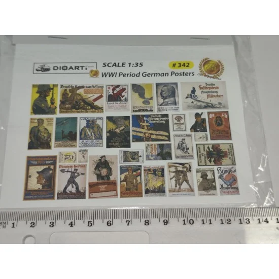 DioArt 342 1/35 WWI German Posters (full colour, 2 sheets, bond) - Scenics & Diorama