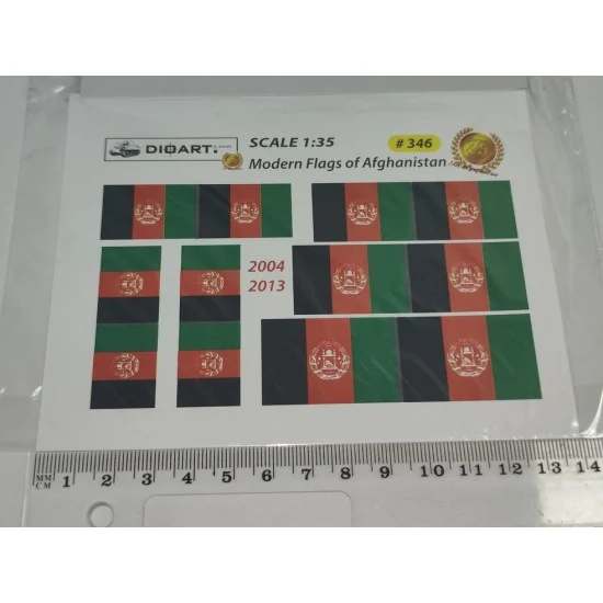 DioArt 346 1/35 Modern Afghanistan Flags (full colour, 2 sheets, bond) - Scenics & Diorama