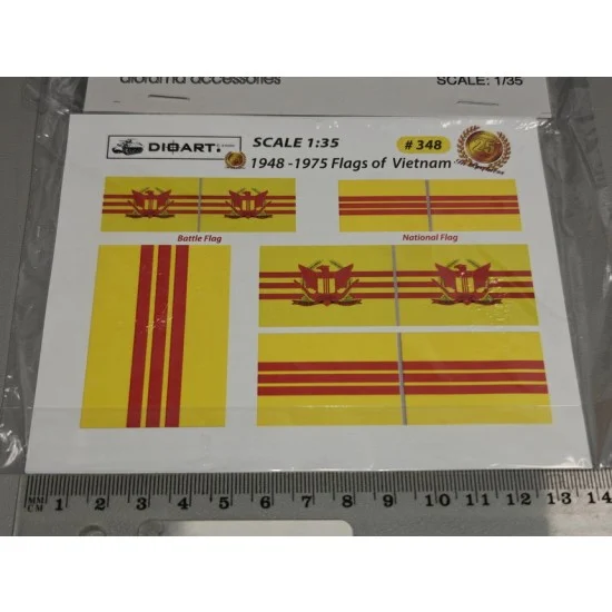 DioArt 348 1/35 Modern Vietnamese Flags (full colour, 2 sheets, bond) - Scenics & Diorama