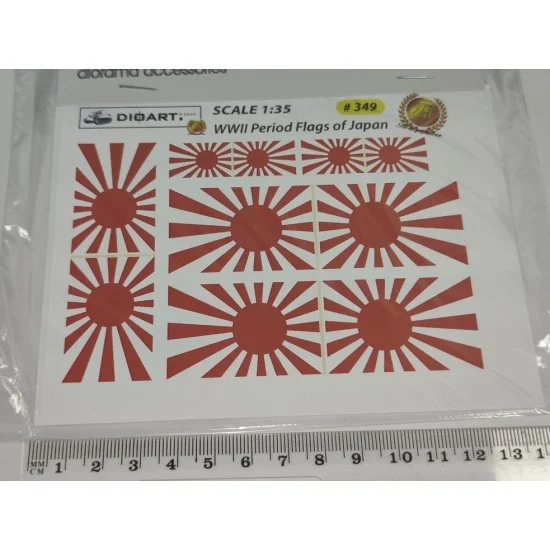 DioArt 349 1/35 WWII Japanese Flags (full colour, 2 sheets, bond) - Scenics & Diorama