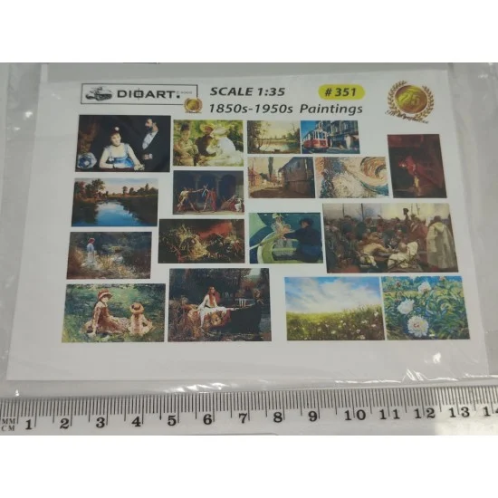 DioArt 351 1/35 WWII Wall Paintings (full colour, 2 sheets, bond) - Scenics & Diorama