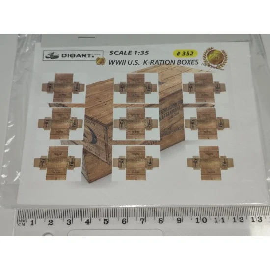 DioArt 352 1/35 WWII K Ration Boxes (full colour, 2 sheets, bond) - Scenics & Diorama