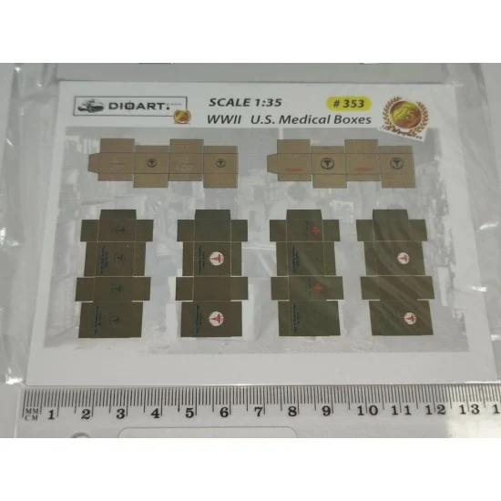 DioArt 353 1/35 WWII US Medical Boxes (full colour, 2 sheets, bond) - Scenics & Diorama