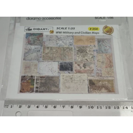 DioArt 354 1/35 WWI Military and Civilian Maps (full colour, 2 sheets, bond) - Scenics & Diorama
