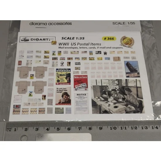 DioArt 366 1/35 WWII US Postal Items - Letters, Cards, Coupons (2 full colour bond sheets)
